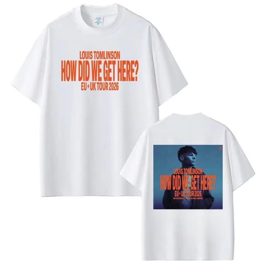 Singer Louis Tomlinson How Did I Get Here Tour 2026 Print Tshirt Men Women Gothic Punk Tshirt Casual pure Cotton Tshirts Tops