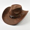 Fashion Cow Head Decorate Western Cowboy Hat  Vintage Gentleman Jazz Hats for Men Panama Cowgirl Hat