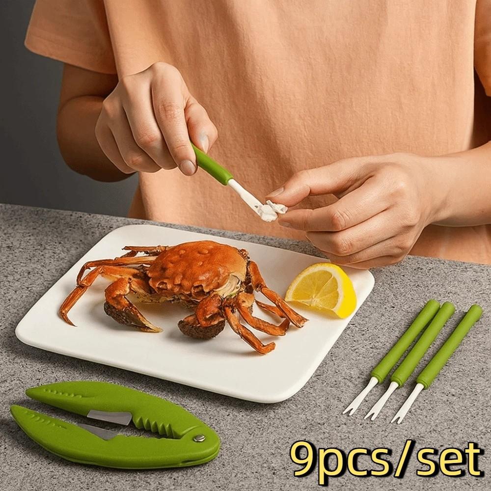 9pcs/set Multifunctional Seafood Tools Set Efficient Household Crab Claws Sheller Plastic Crab Leg Cracker Lobster Shellers