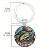 Modern Minimalist Glass Keychain With Fish Pattern Jewelry For Gift Giving