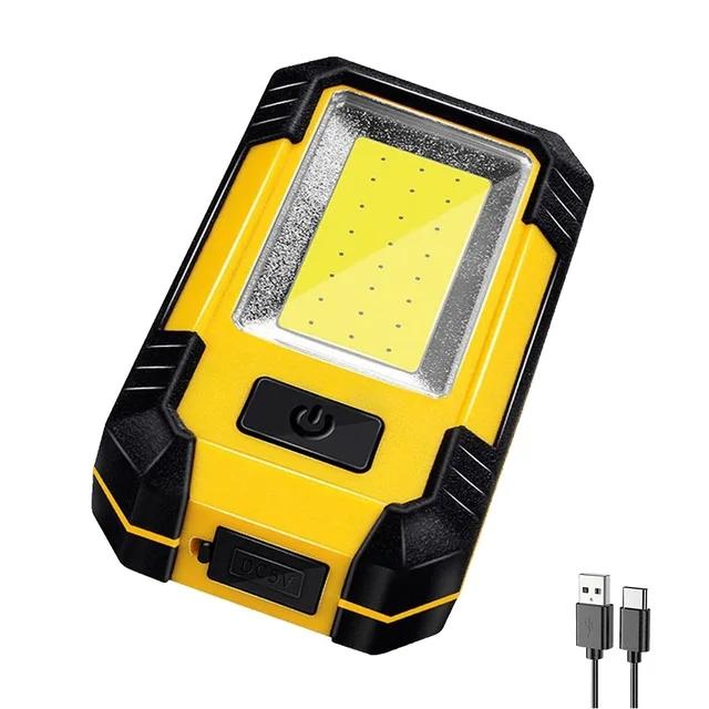 High Power LED Flashlight Rechargeable COB Work Light Adjustable Waterproof Camping Lantern Magnet With Power Display
