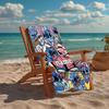 Custom Name Ultra-Soft Beach Towel with Stitch Theme,Ideal for Pool - Camping, Diving - Perfect Travel Essential, Vibrant Beach Towel.