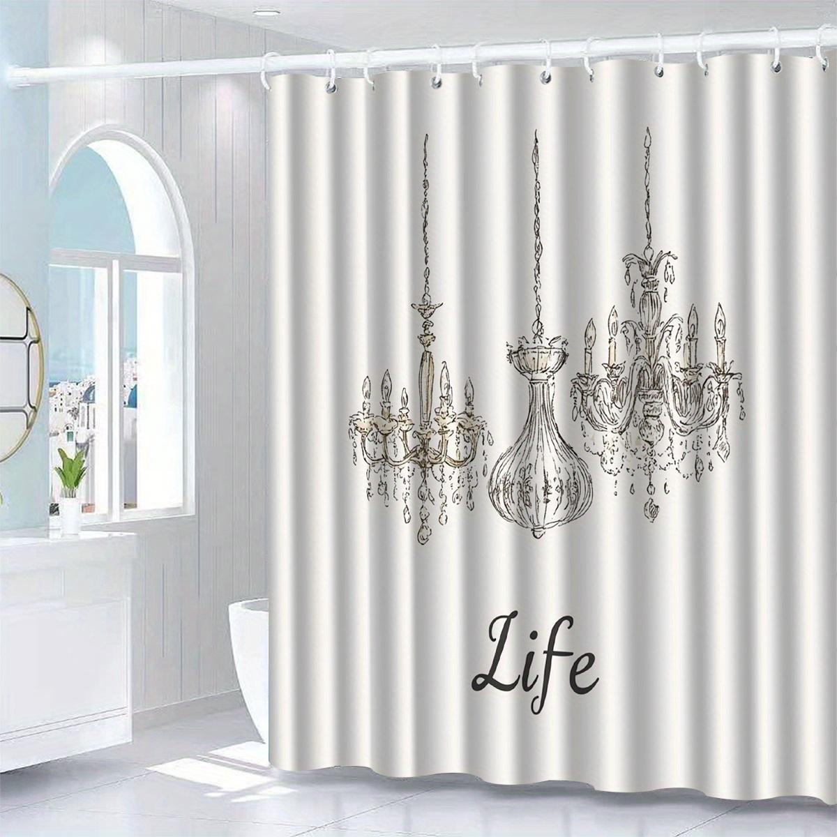 

1Pc Light Pattern Shower Curtain With Hook, Bathroom Partition, Bathroom Accessories, Home Decoration W60H190(CM)-1 Pcs