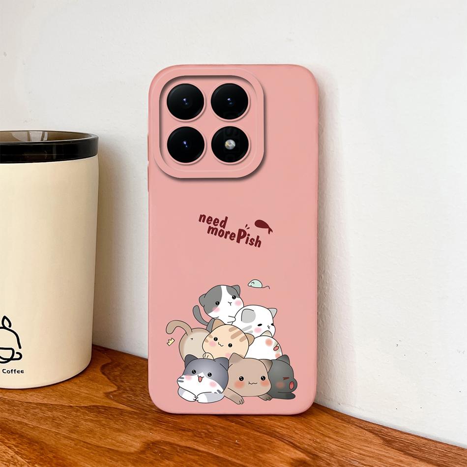 For Xiaomi 15T Pro Case For Xiaomi 17 Pro Max Cartoon Phone Back Cover Full Protection Soft Liquid Silicone Shockproof Bumper