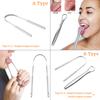Dental Stainless Steel Metal Tongue Brush Tongue Scraper Cleaner for Adults Surgical Professional Eliminate Bad Breath Tool