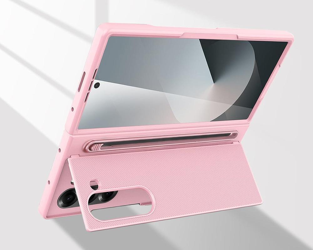 Samsung Galaxy Z Fold7 5G case with glass, with stylus holder - pink