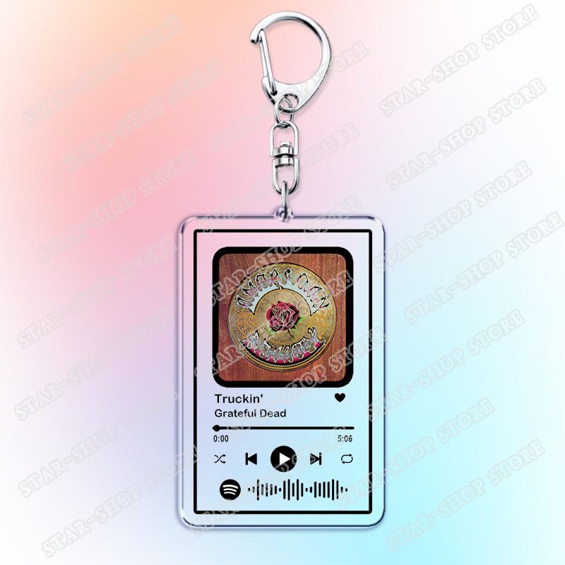 

Hot Singer Music Keychains for Women Accessories Bag Dead Skeleton Red Roses Jerry Garcia Deadhead Keying Jewelry Fans Gifts