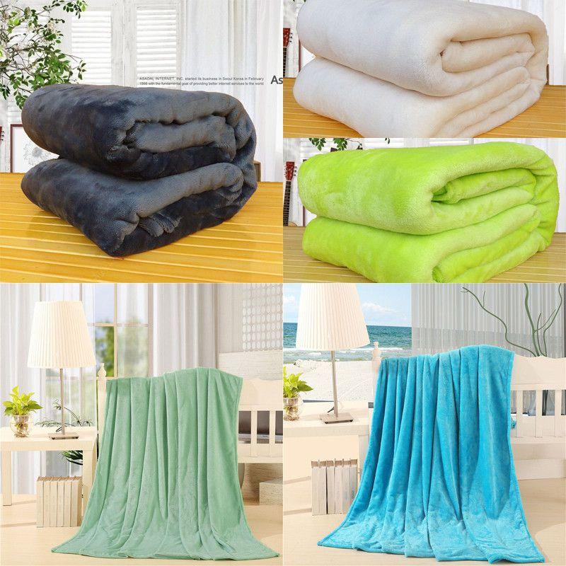 Super Soft Warm Flannel Blanket For Cozy Nights In Solid Color Options