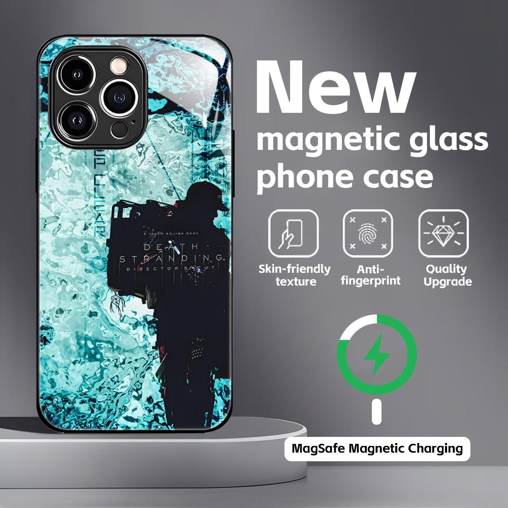 hot game D-Death S-Stranding Phone Case For iPhone 16 15 14 13 12 11 X XR XS 8 Plus Mini Pro Max Glass Magnetic Case