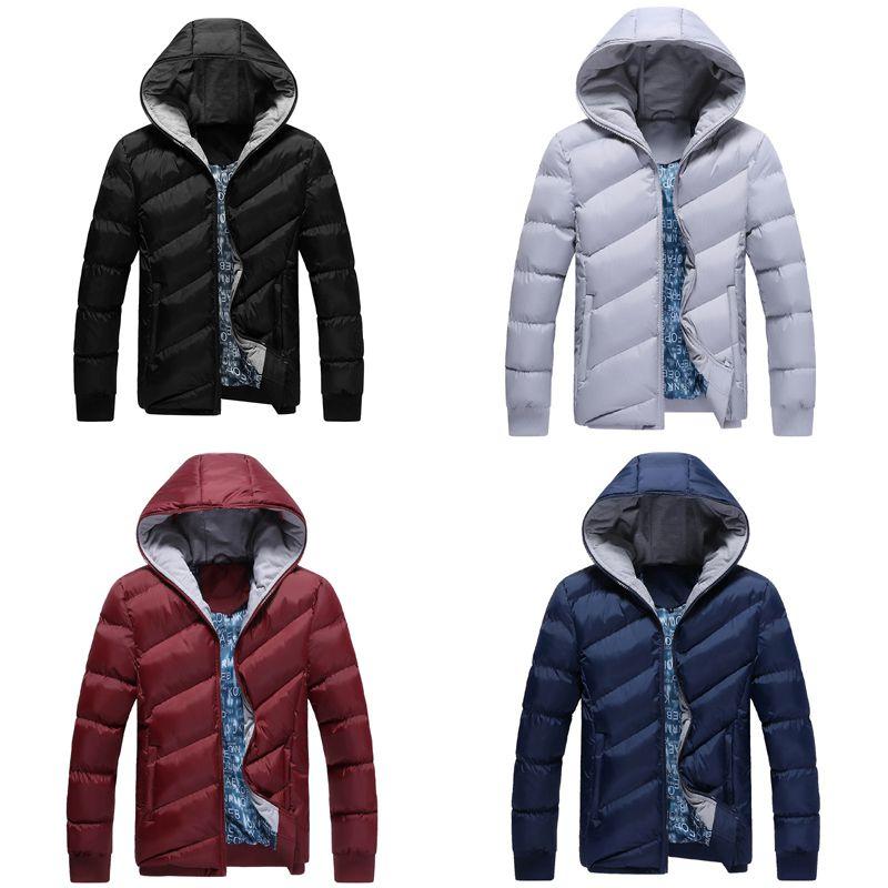 Men Fashion Winter Warm Padded Coat Thick Casual Outerwear Parka Top Jacket