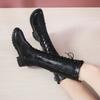 Winter New Round Head Thick Soled Cross Strap Fashion High Boots Comfortable Non-slip Increase Personality Trend Fashion Boots