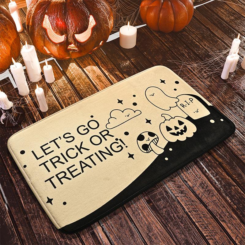 Halloween Bloody Handprint Scary Print Flannel Fleece-like Absorbent Non-Slip Indoor Carpet Rug Door Mat Bath Mat Home Decor