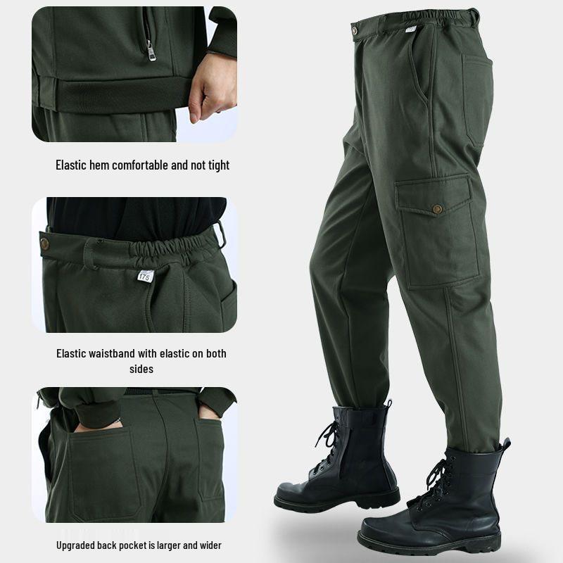 

Men s Fleece-Lined Camouflage Workwear Set - Warm, Cold-Proof, Anti-Scald, Wear-Resistant for Welding and Auto Repair 3XL 185 (170-180 lbs)