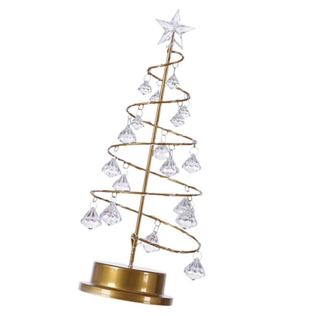 Christmas Crystal Tree Lamp Acrylic Crystal Pendant Christmas Decorative Desk Lamp for Bedroom