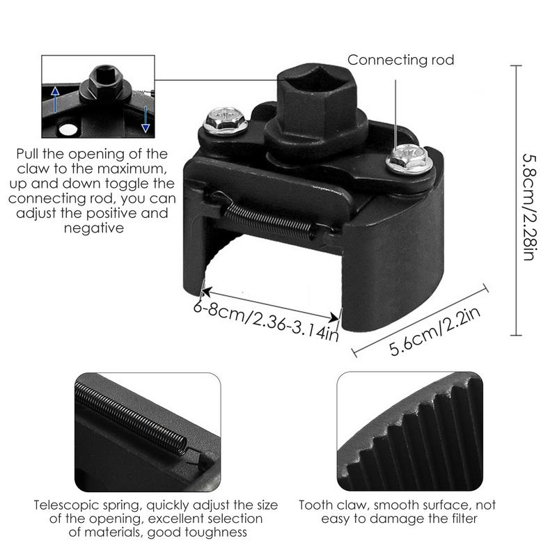 Adjustable Oil Filter Wrench Heavy Duty Oil Filter Wrench Tool Robust Structure Oil Filter Automotive Mechanical Workshop Tools