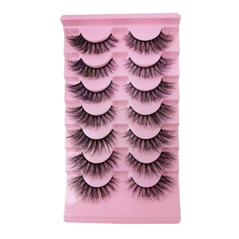 Fox Oblique Flying False Eyelashes, Half-eye Eyelashes, Dense Curled Chemical Fiber, Ten Pairs of Eyelashes