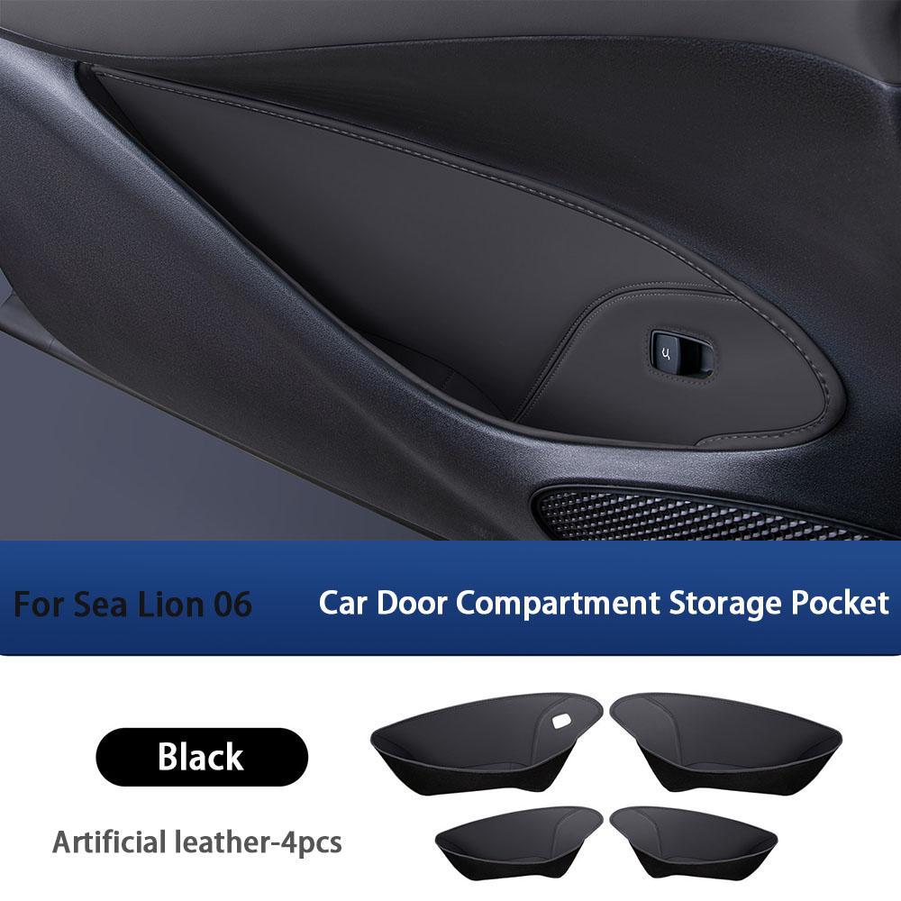 For BYD Sea Lion 06 DM-I/EV Car Door Storage Pockets Leather Storage Boxes Door Slot Pads And Modification Interior Supplies