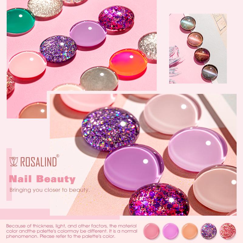 ROSALIND Mini Pure Color Gel 80 Colors Nail Polish Soak Off UV LED Gel Polish Varnish Lacquer Semi Permanent Base Top Coat For Nail Art Design