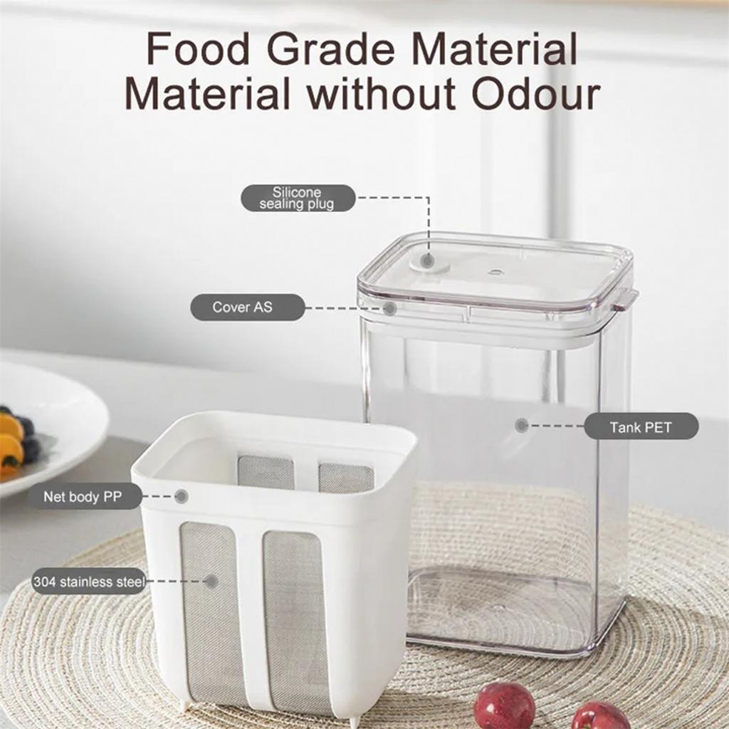 1 Stück Griechischer Joghurt-Sieb 1100 ML Feines Netz Joghurt-Filter mit Klarem Deckel Kompakter Käse Joghurt Molke-Separator Lebensmittelqualität Joghurt