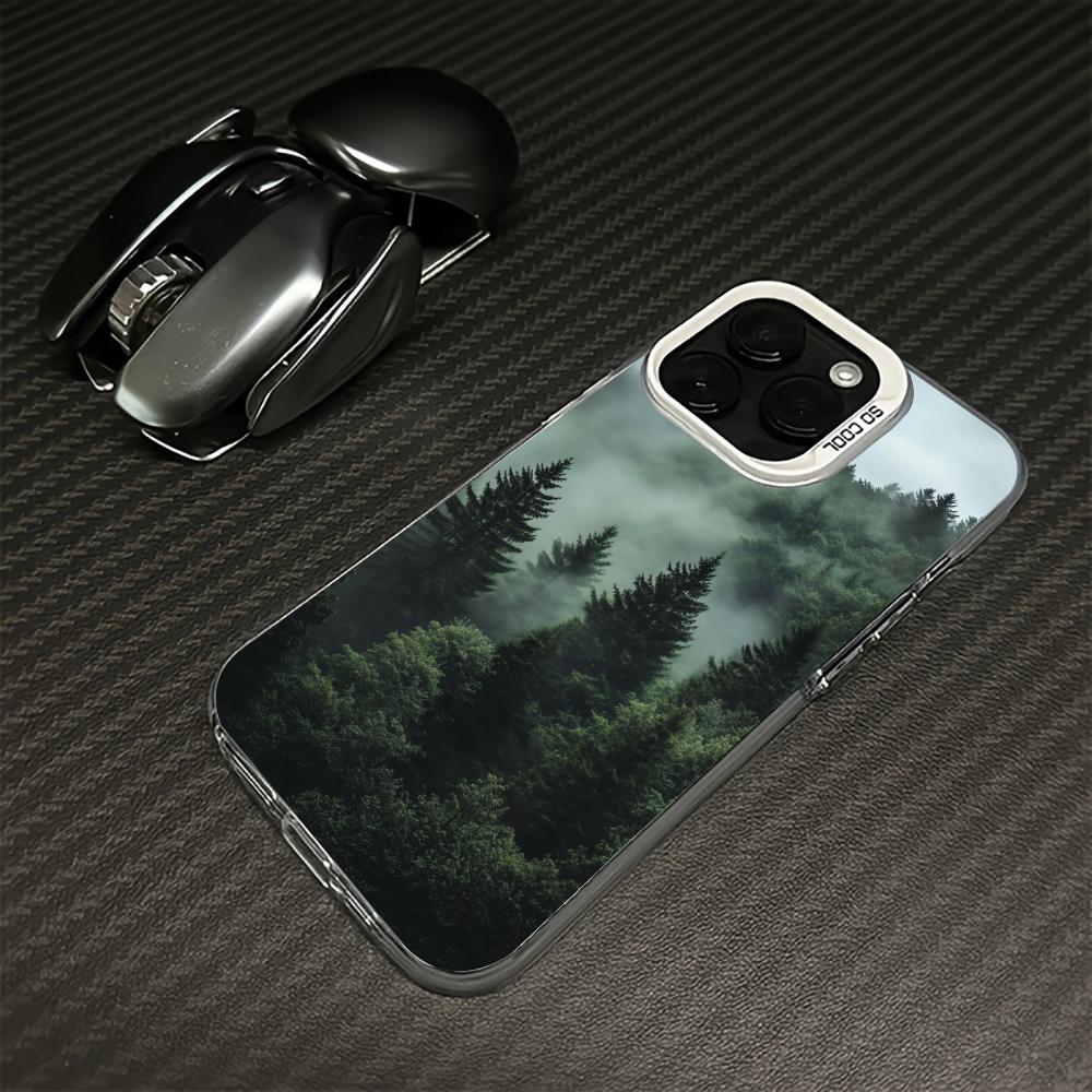 Tiefwald-Muster Handyhülle geeignet für iPhone 17 16 15 14 13 12 11 Pro/Max/Plus sturzsicher und stoßfest Rückseite