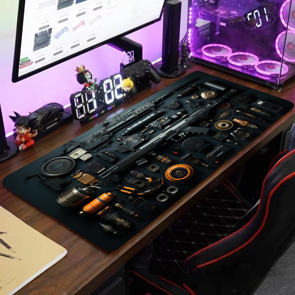 Tappetino Mouse Fucile d'assalto Tappetini per Tavolo Ufficio Computer Grandi XXL Gomma Antiscivolo HD Tappetini Mouse Tastiera Gaming Tappetino Lungo per Scrivania