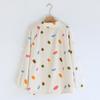 Women's V-Neck Cardigan Pajama Top Long Sleeve Thick Loose Fit Loungewear Sleep Shirt