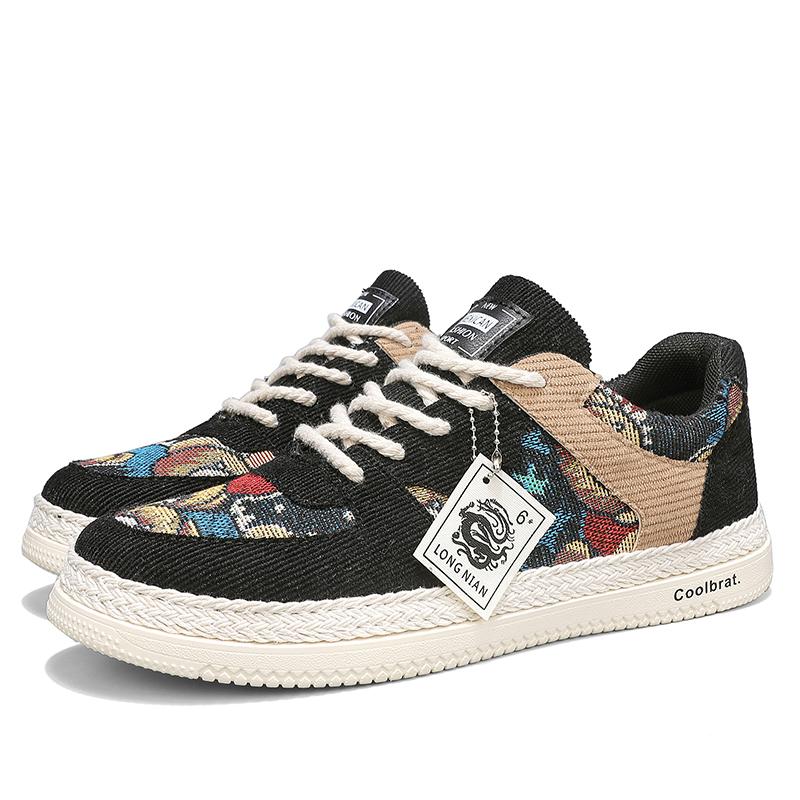 

New canvas shoes men s breathable sports casual small niche board shoes thousand layer soft sole old Beijing linen shoes 39