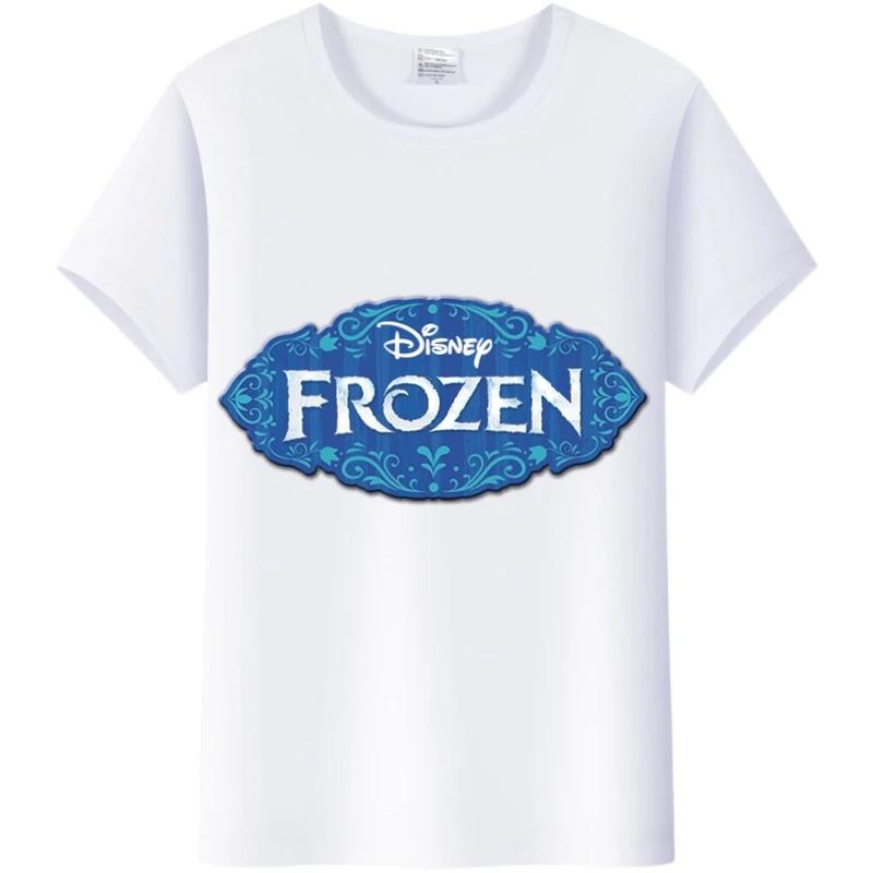 Vintage Cartoon Summer Tees Frozen Elsa Anna Princess Top White T-Shirts 90S Clothes Plus Size Gothic Blouse Unisex