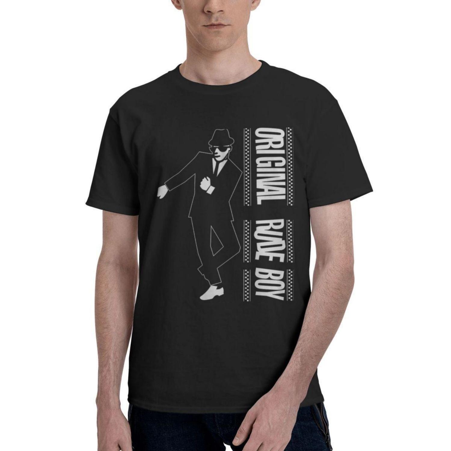 Rude Boy 2Tone 2 Tone SKA 100 Cotton Casual Breathable Confortable Summer Mens Clothing Deals Tshirts Men S чёрный