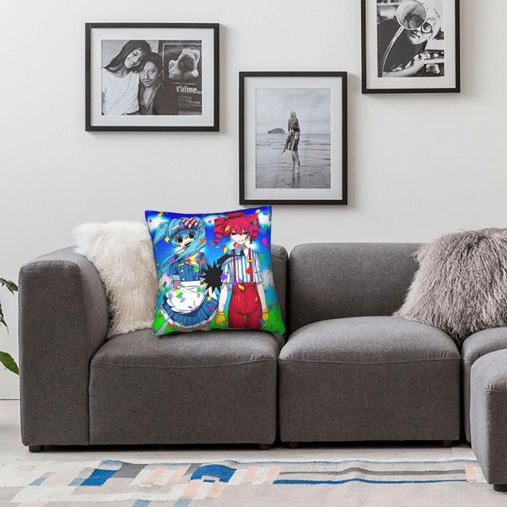 Mesmerizer Kasane Teto Square Pillow Case Virtual Singer Cushion Cover Vintage Zippered Decorative Pillowcover for Seat 18"x18"