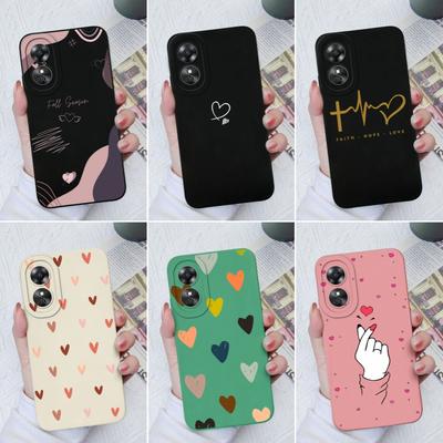 Cassa del telefono Per OPPO A5 A9 2020 A12 A15 A15S A35 A17 A52 A53 Fotocamera Potection Molle Della Copertura Del Silicone Sveglio Del Cuore di Amore custodie Per OPPO Fundas Coque