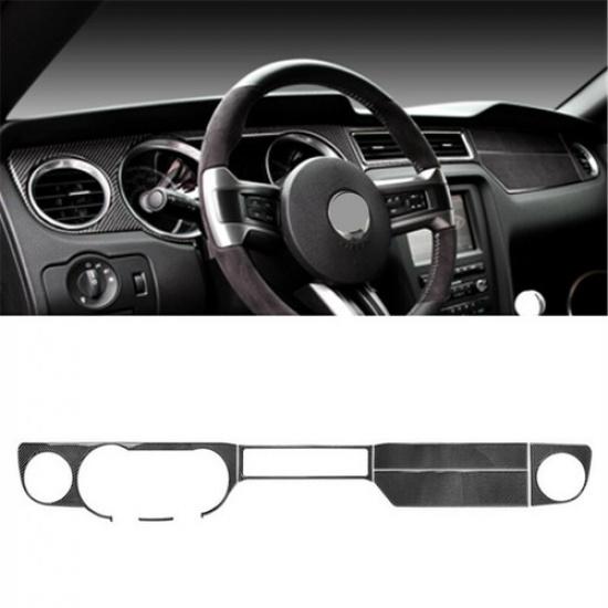 6Pcs Carbon Fiber Interior Dashboard  Panel Cover Trim For Ford Mustang 2009-13