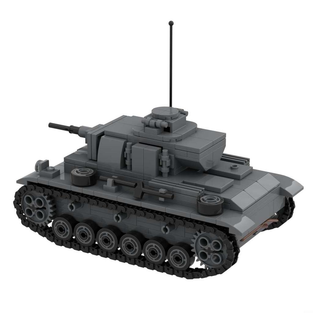WW2 Panzer III Ausf H German Army Winter Camouflage Medium Tank Military Building Block Weapons Toy Compatible with Brands