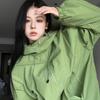 Harajuku Green Jackets Donna Y2k Streetwear Cappotti Oversized Autunno Outdoor Oversized Vintage Jacket Prodotti di tendenza