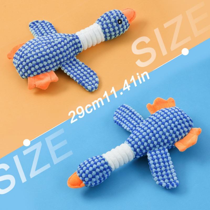 Squeaky Plush Goose Dog Toy, Interactive Stuffed Pet Chew Toy for Puppies Small Dogs, Durable Teeth Cleaning Crinkle Toy