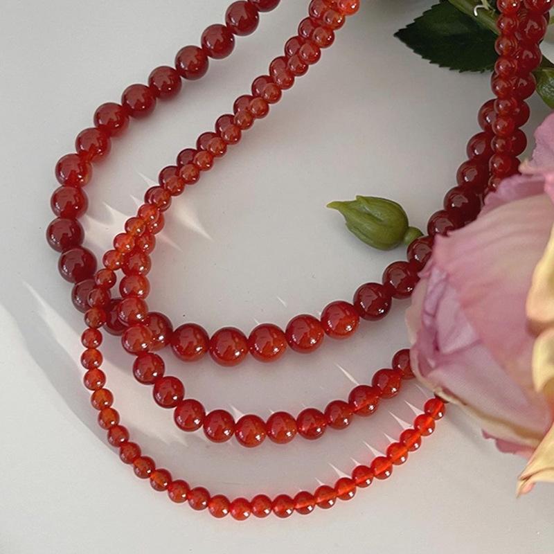 Onyx Handmade Beaded Necklace Women'S Retro Light Luxury High Sense Elegant Temperament Versatile Neck Chain Collarbone Chain
