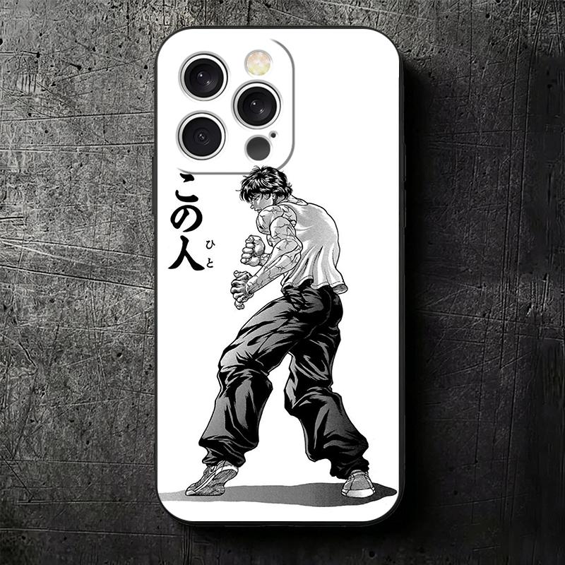 Baki the Grappler Anime Soft Phone Case for iPhone 16 16E 17 Air 15 Pro Max 14 Plus 13 Mini 11 12 7 Black Cover Back Shell