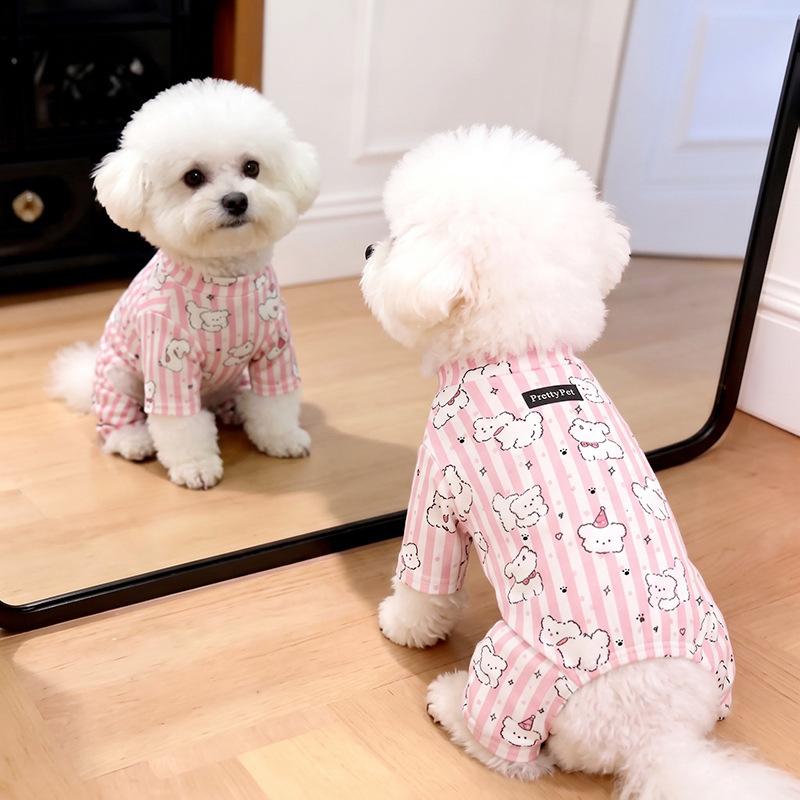 Dog German velvet warm four-legged clothes autumn and winter than bear teddy small dog cat pet bottoming shirt loungewear