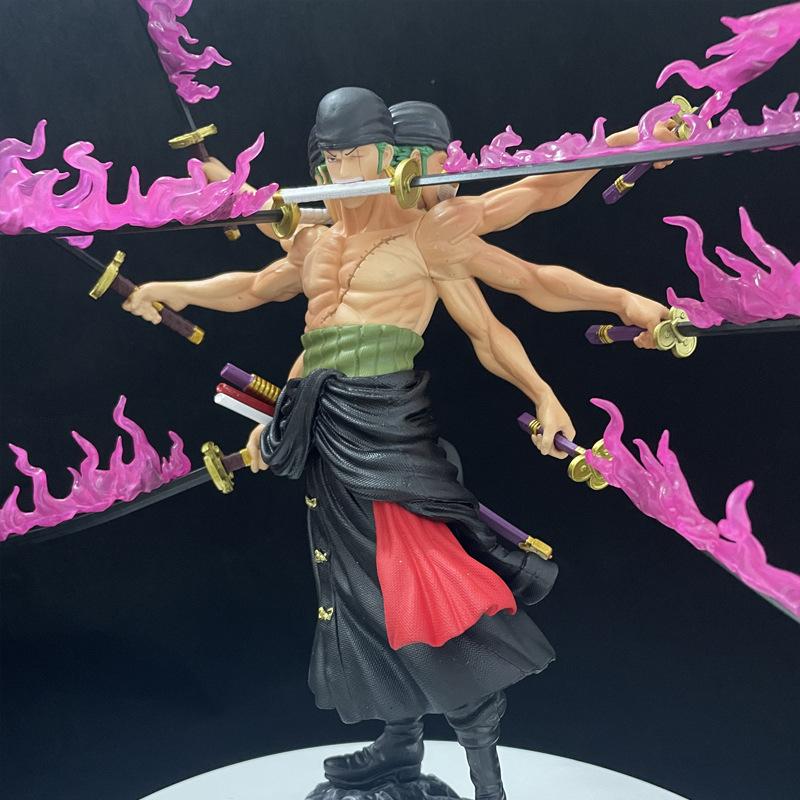 40cm One Piece Swordsman Nine Knives Flow Solon Activity Doll Statue Anime Small Statue PVC Model Doll Collection Toy Gift Child