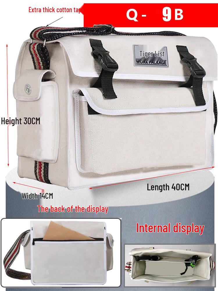 Electrician's Wear-Resistant Canvas Crossbody Tool Bag