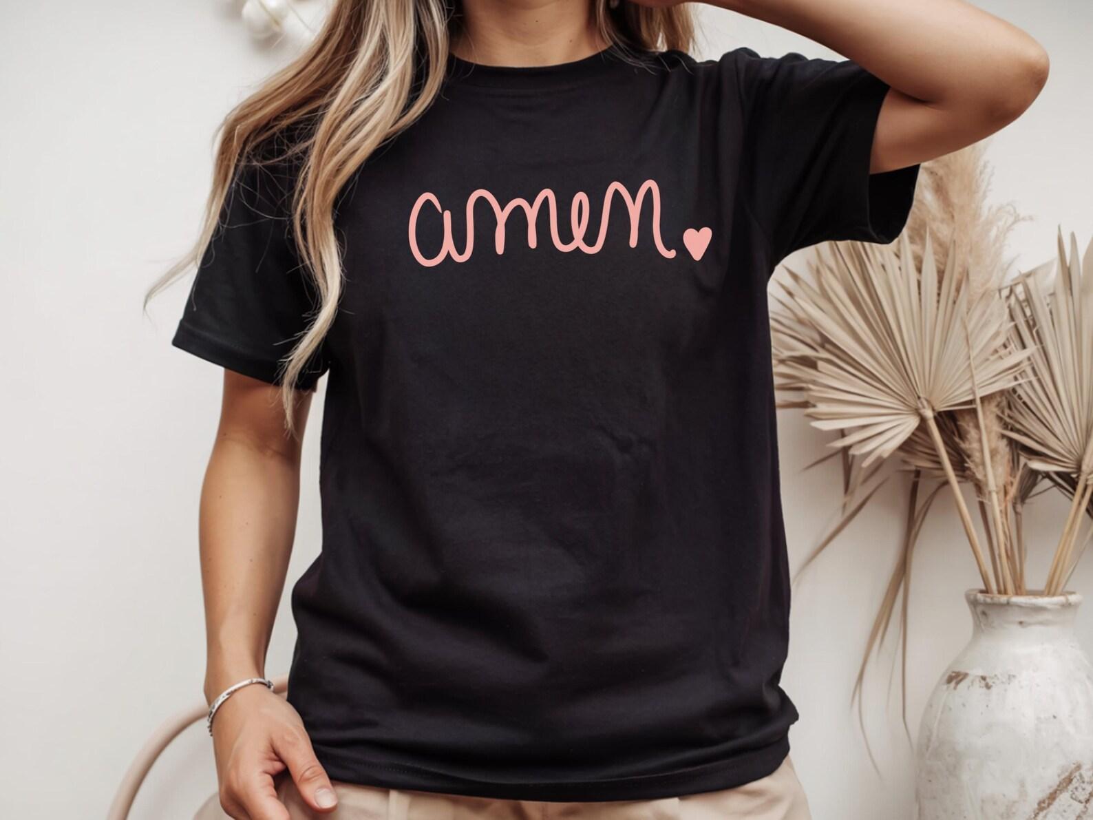 Amen Christian T-shirt, Faith Tee, Church Shirt, Gift For Her XL