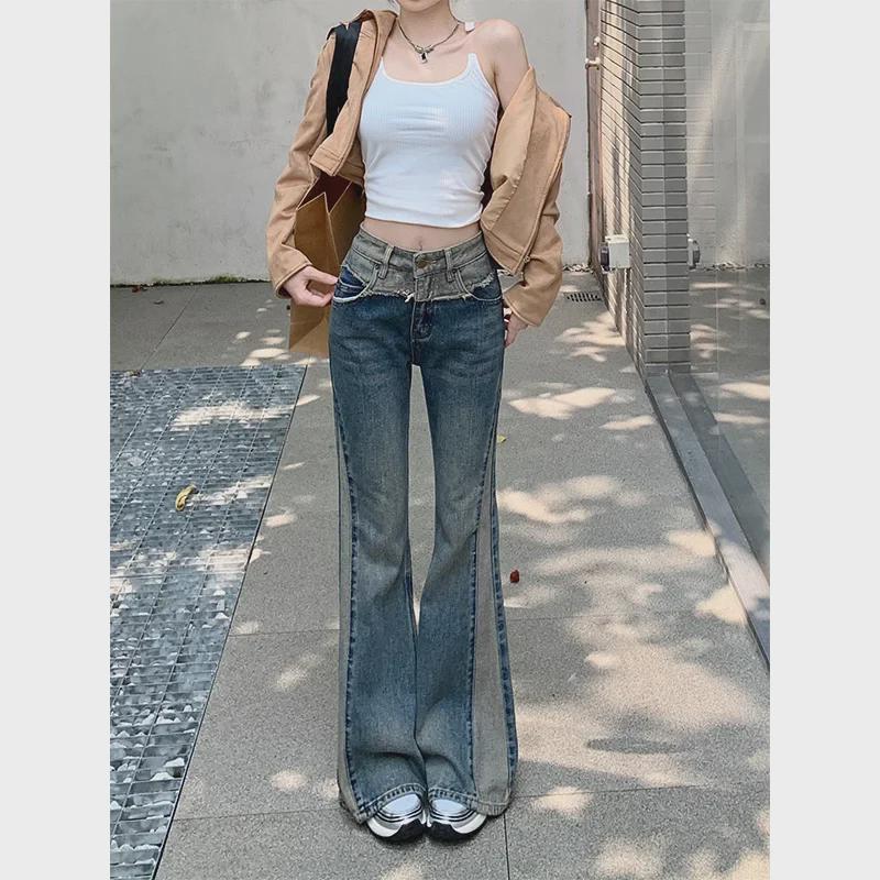 High-Waisted, Slimming, Loose Flared Jeans - Plus Size, Wide-Leg, Floor-Length for Spring & Autumn Women