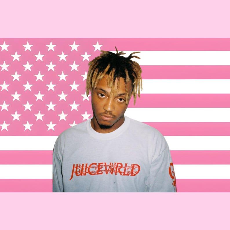 Pink American flag tapestry 75x100 чёрный