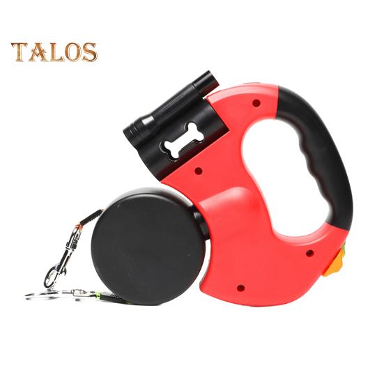 

Поводок-рулетка для двух собак, пояс для выгула собак с фонариком, препятствующий спутыванию, поводок для дрессировки собак для средних и маленьких собак красный