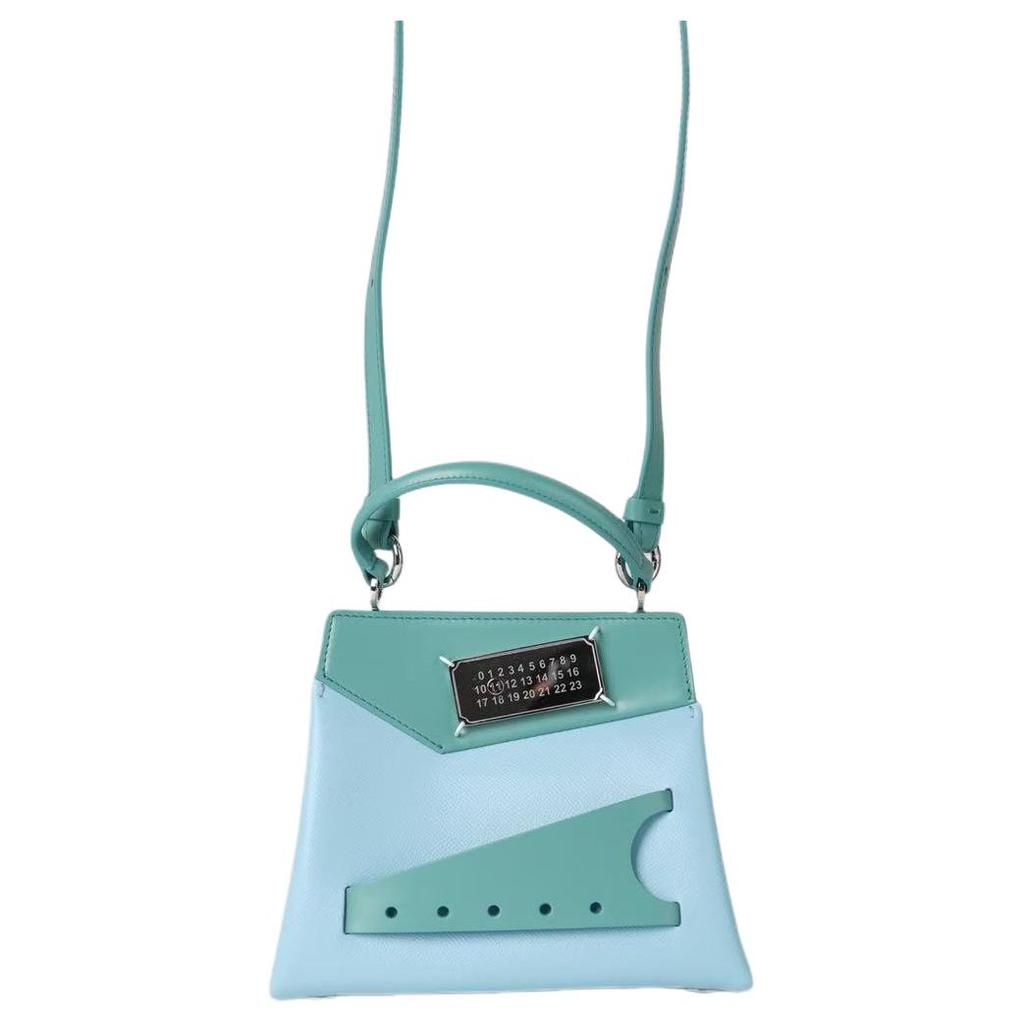 Maison Margiela Snatch Silver Logo Tag Calfskin Tote Bag Women handbags Green S56WG0168P5787HA004