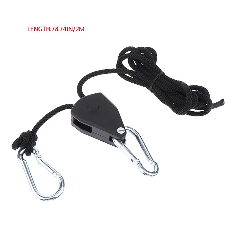 1/8 2M Adjustable 8Inch Lanyard Hanging For Tent Fan Grow Plant Lamp Pulley Ropes Pulley Lifting Pulley Hook