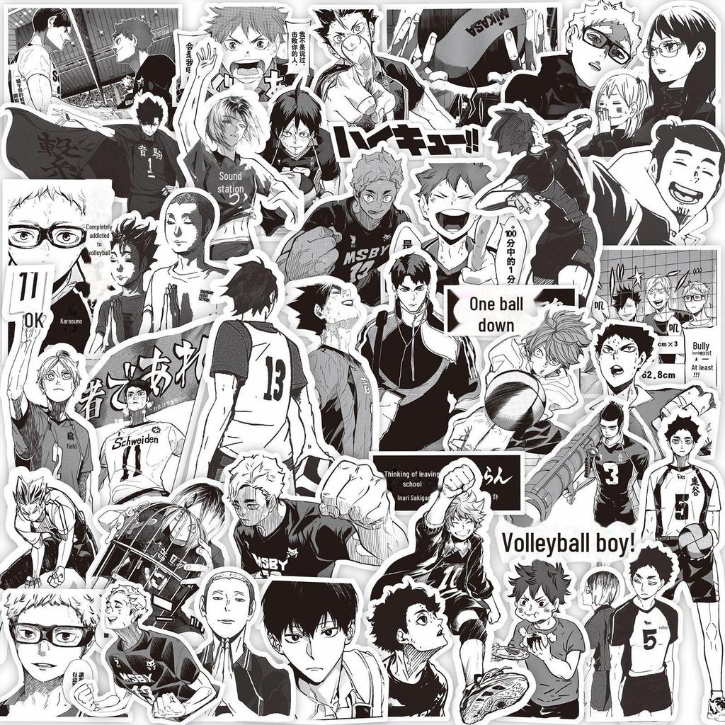 1000 schwarz-weiße Anime-Aufkleber: Demon Slayer, One Piece & mehr zur Notizbuch-Dekoration