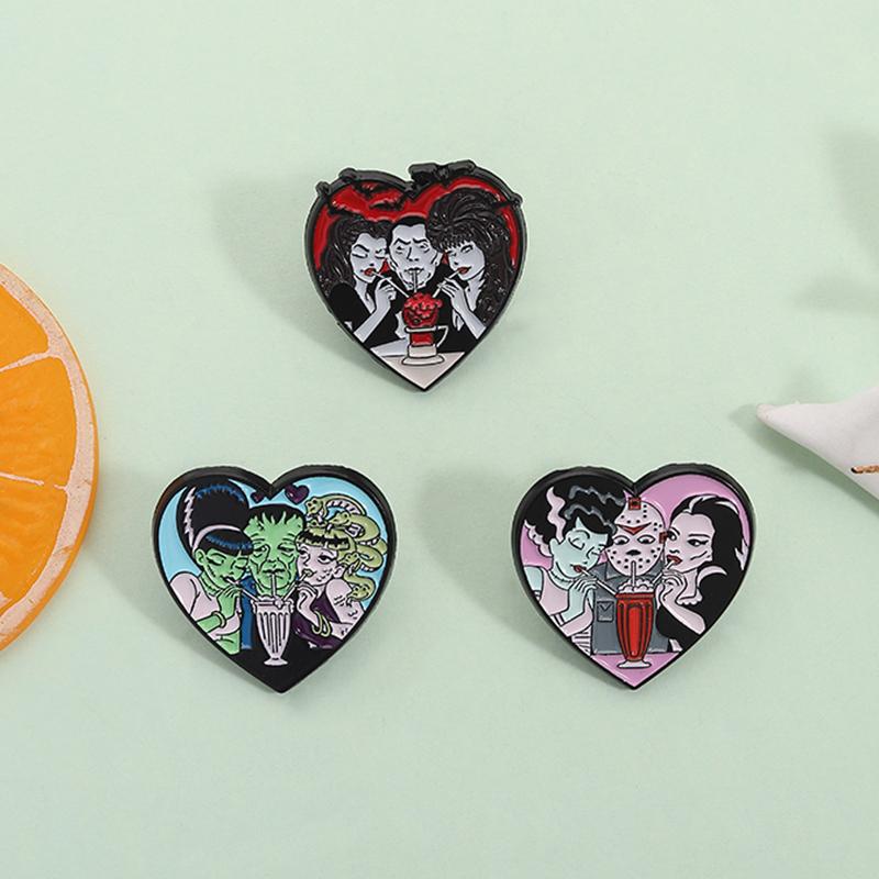 Horror Movie Character Enamel Pins Thrilling Mask Film Killer Halloween Brooches Lapel Backpack Badge Jewelry Gifts for Friends