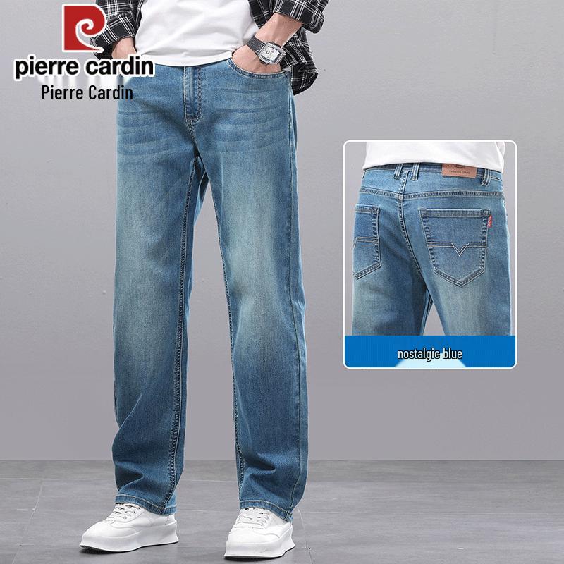 Pierre Cardin Men s Summer Loose Straight Fit Thin Jeans 34