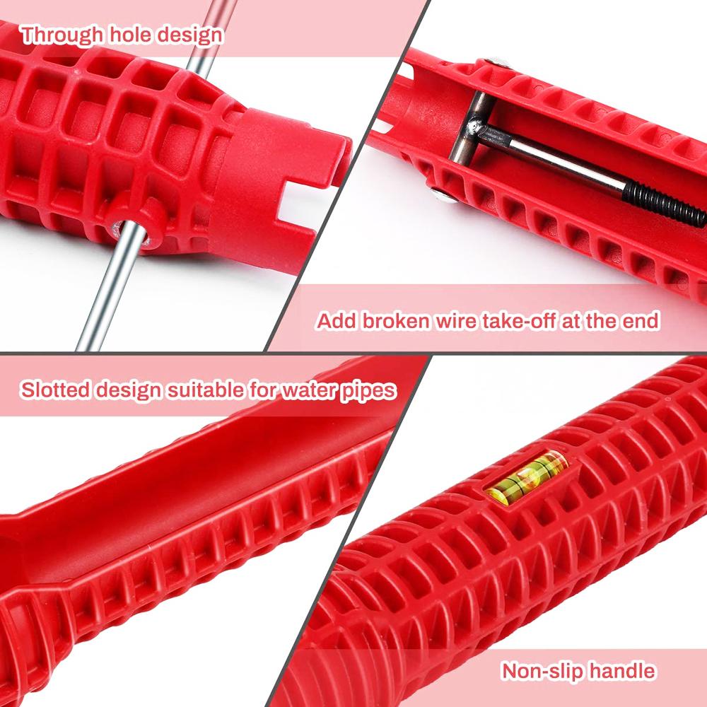 8 In 1 Multi Key Flume Magic Wrench Sink Plumbing Tools Magic Wrench 8 In 1 Multifunctional English Key Plumbing Wrench Tool